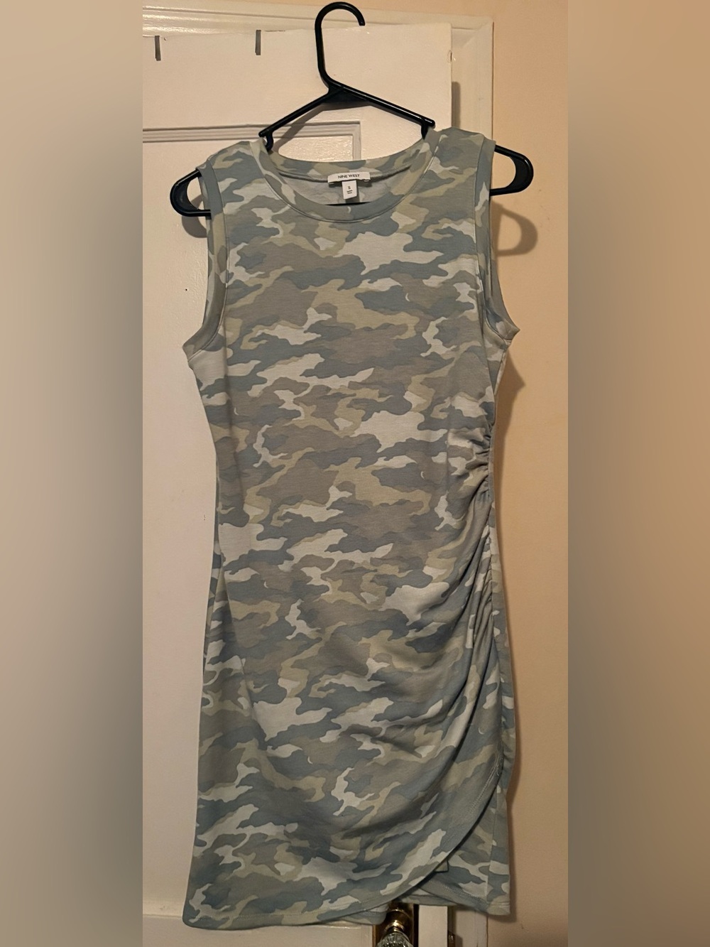 Nine West Camo Tank Top Dress in Gray & Olive Tones-NWOT